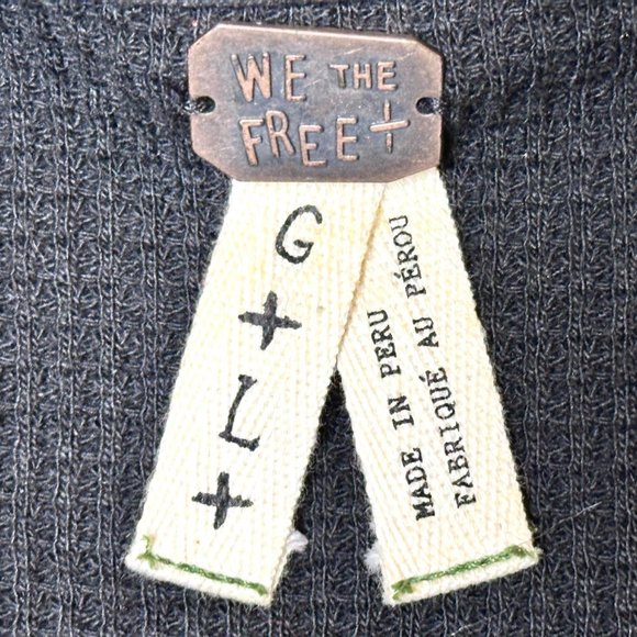 We The Free/Free People Waffle Weave Black L/S Top - Size L - NWT - Picture 8 of 8